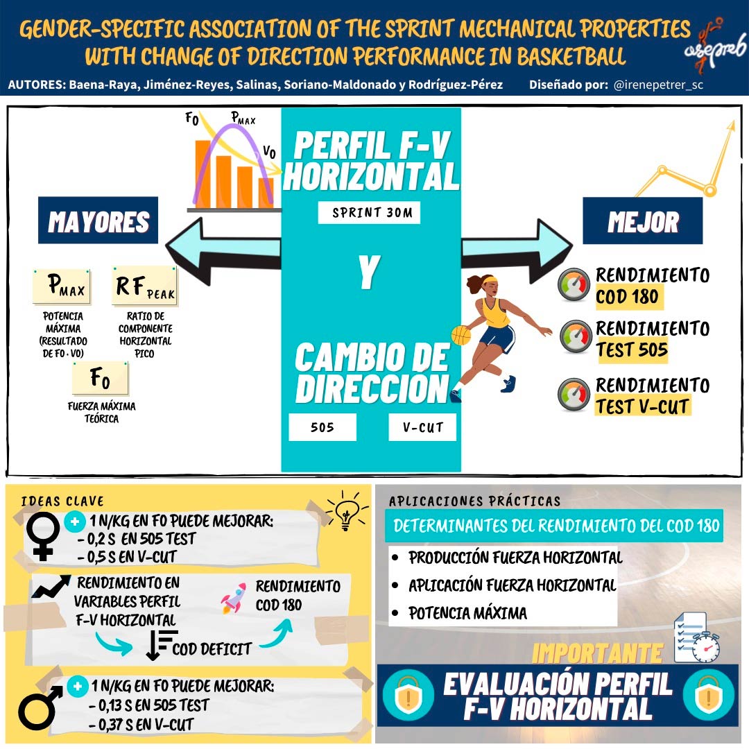 Infografía. Gender specific associations of the sprint mechanical properties with change of direction performance in basketball